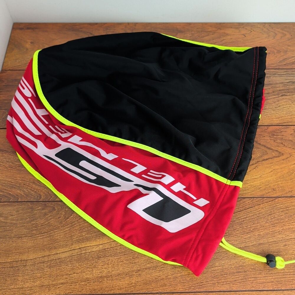 LS2 Helmet Bag Drawstring Soft Sided Red Black Neon Trim Helmet Storage NEW